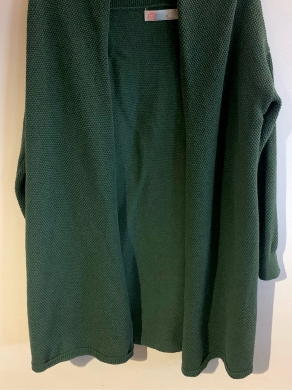 Free People Oversized Open Cardigan in Deep Green - Picture 3 of 6